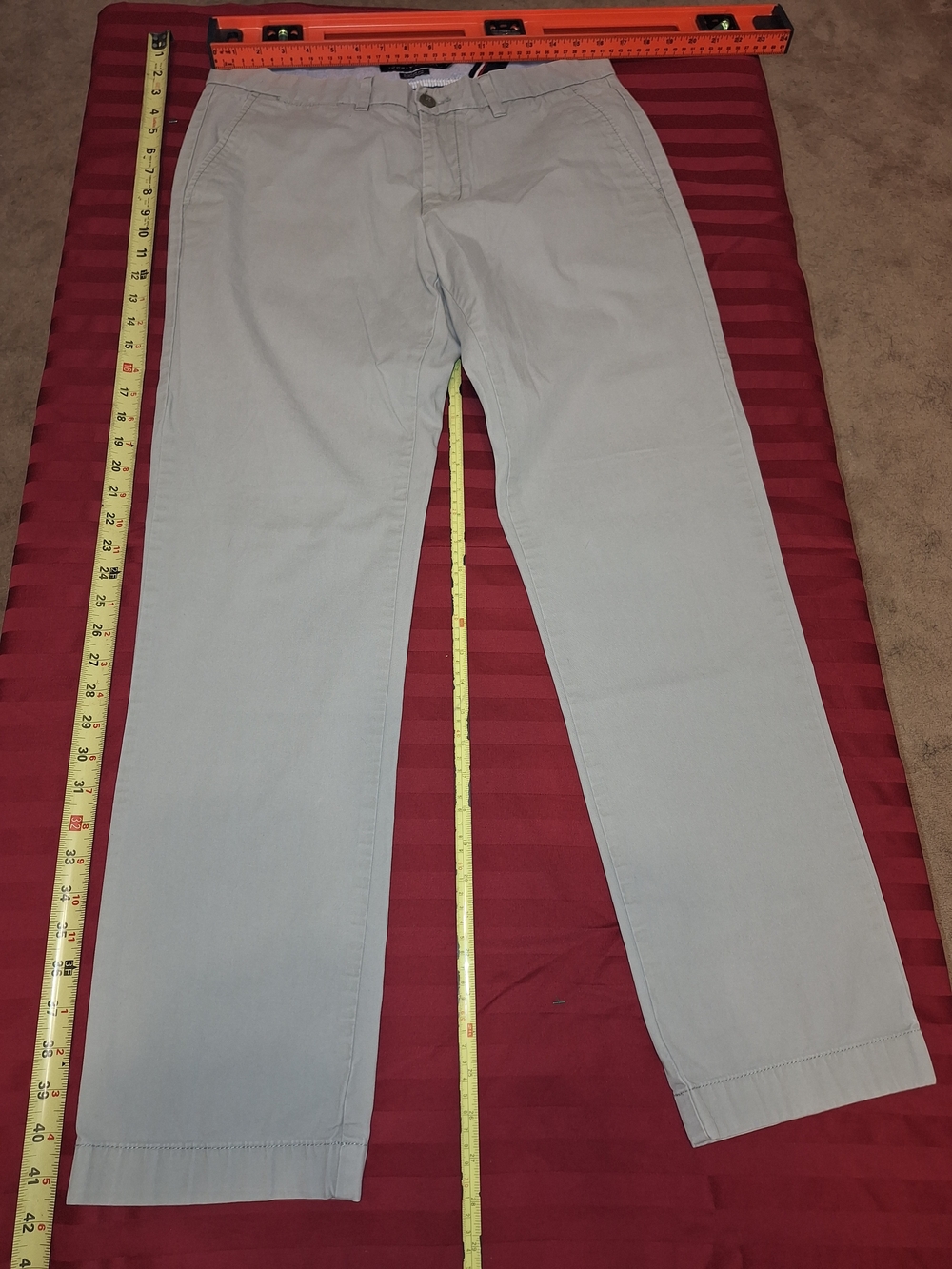 Tommy Hilfiger Light Gray Straight Fit Chino Pants